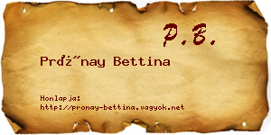 Prónay Bettina névjegykártya